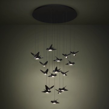Eglo - LED Prigušivi luster na sajli 17xLED/3W/230V 3000K crno