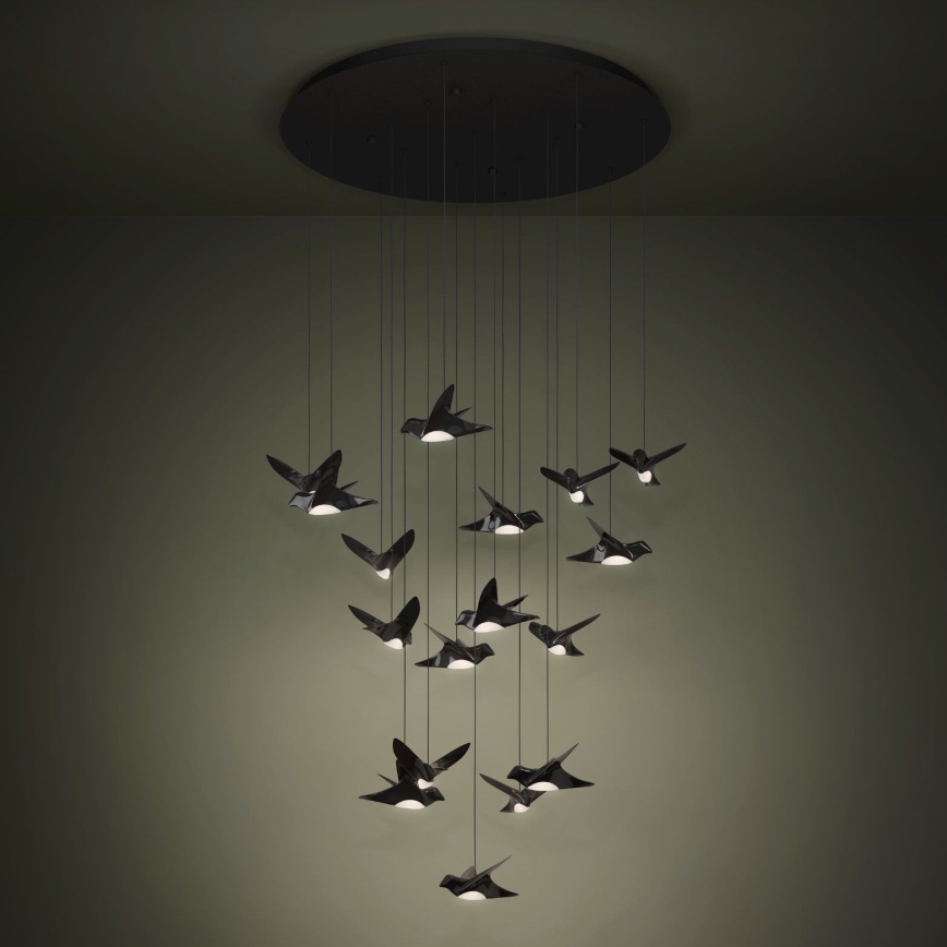 Eglo - LED Prigušivi luster na sajli 17xLED/3W/230V 3000K crno