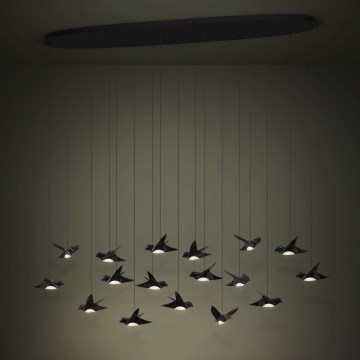 Eglo - LED Prigušivi luster na sajli 17xLED/3W/230V 3000K crno