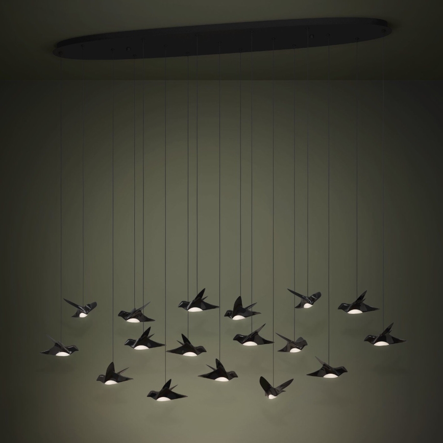Eglo - LED Prigušivi luster na sajli 17xLED/3W/230V 3000K crno
