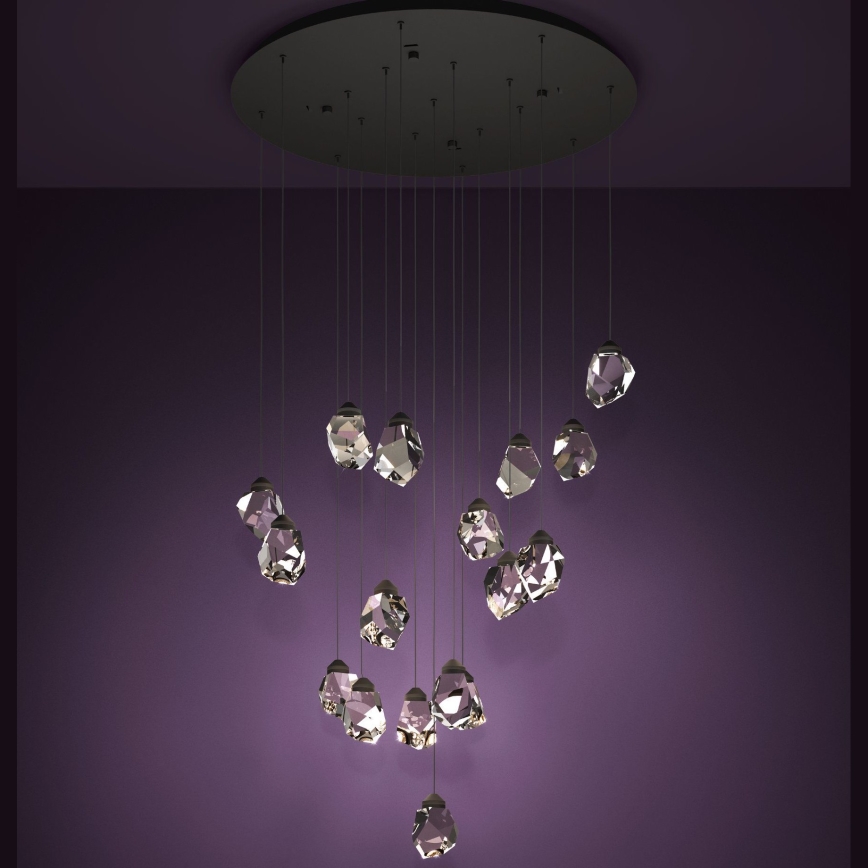 Eglo - LED Prigušivi luster na sajli 17xLED/3W/230V 3000K crno/prozirna
