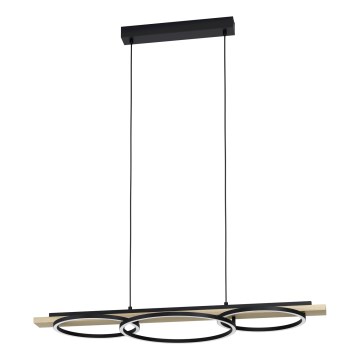 Eglo - LED Prigušivi luster na sajli 2xLED/12,5W/230V+1xLED/15,5W 3000K bež/crno