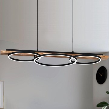 Eglo - LED Prigušivi luster na sajli 2xLED/12,5W/230V+1xLED/15,5W 3000K braon/crno