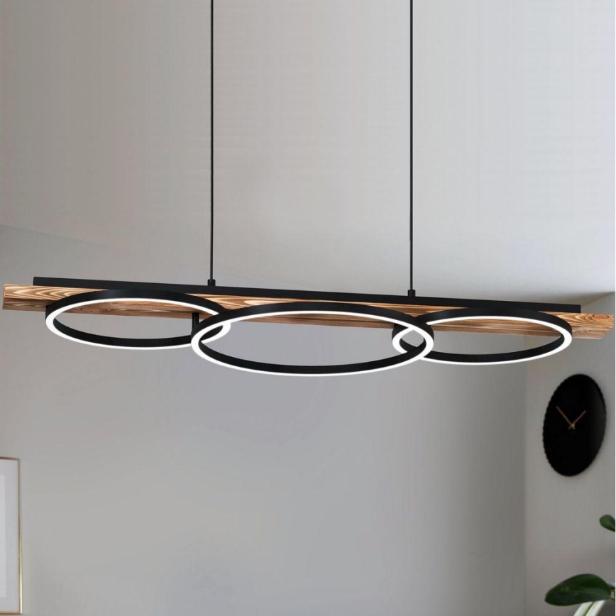 Eglo - LED Prigušivi luster na sajli 2xLED/12,5W/230V+1xLED/15,5W 3000K braon/crno