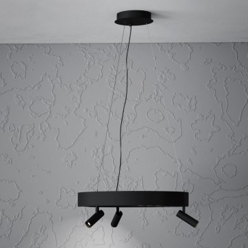 Eglo - LED Prigušivi luster na sajli 3xLED/8W/230V + 3xLED/8,5W 3000K crno + Daljinski upravljač