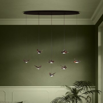 Eglo - LED Prigušivi luster na sajli 8xLED/4,2W/230V 3000K crno