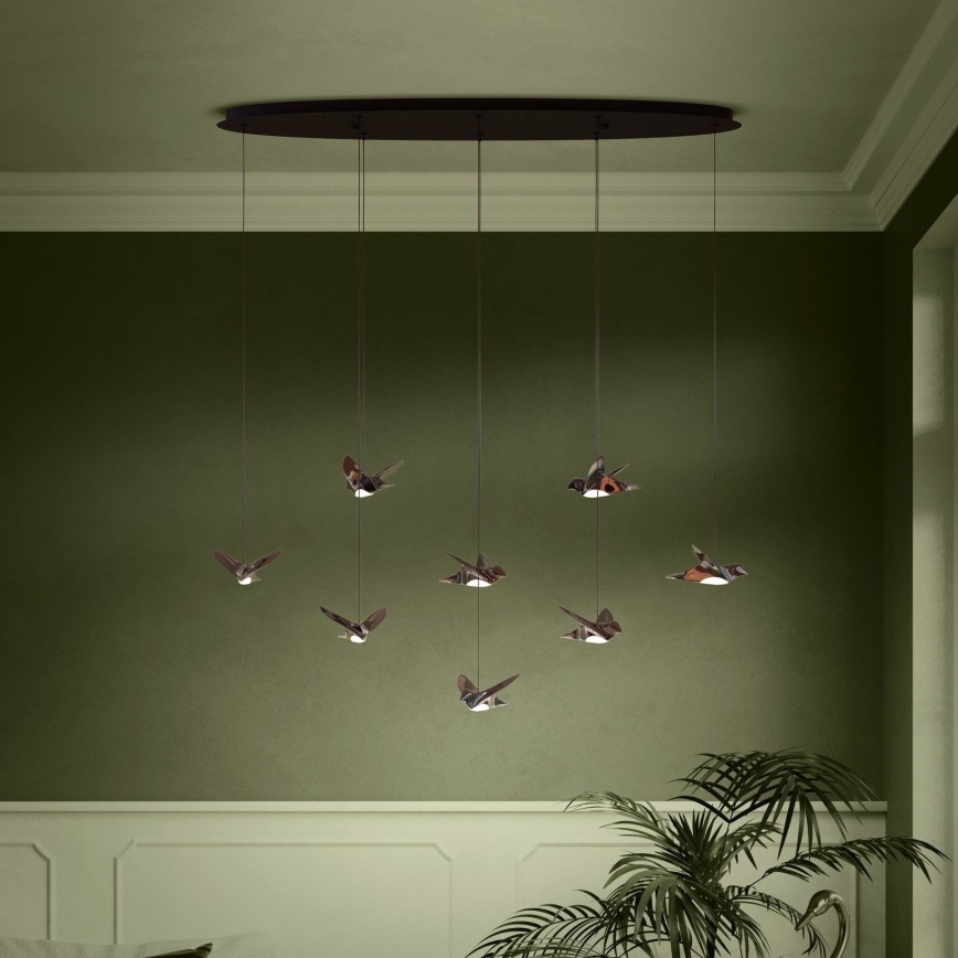 Eglo - LED Prigušivi luster na sajli 8xLED/4,2W/230V 3000K crno