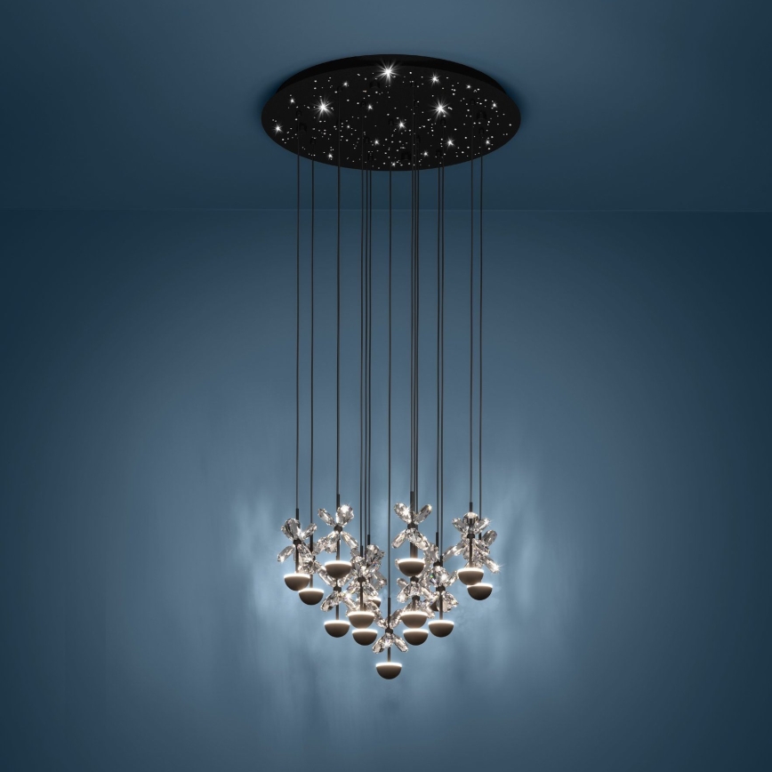 Eglo - LED Prigušivi luster na sajli LED/27W/230V 3000K crno