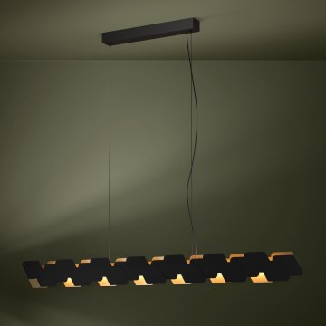 Eglo - LED Prigušivi luster na sajli LED/44W/230V 3000K crno/zlatna