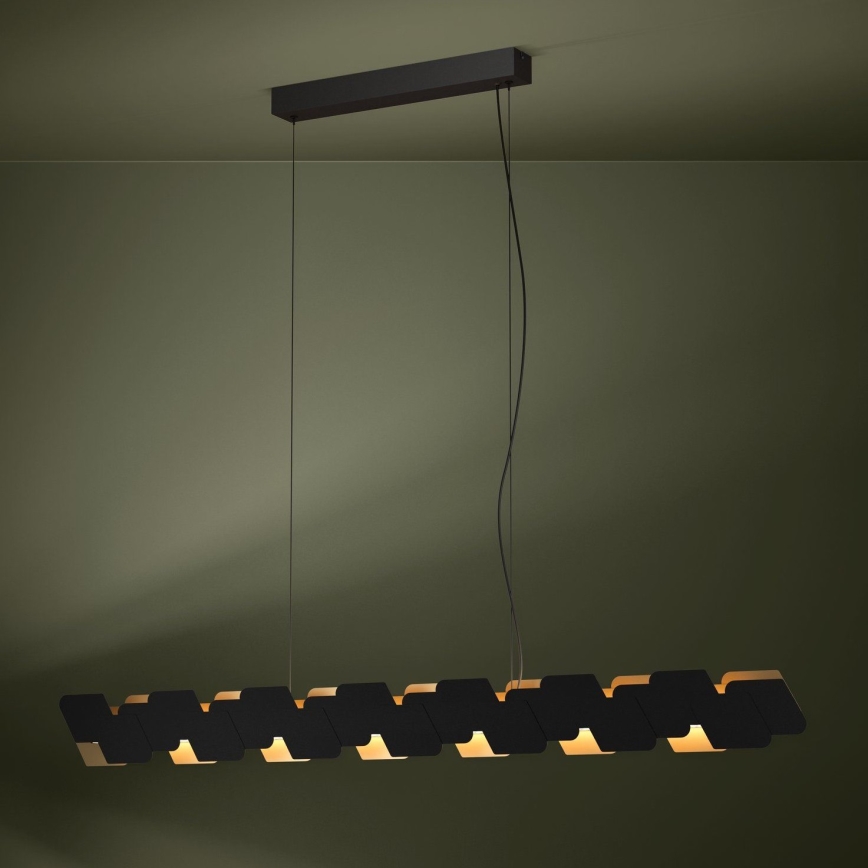 Eglo - LED Prigušivi luster na sajli LED/44W/230V 3000K crno/zlatna