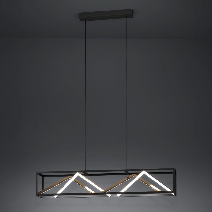 Eglo - LED Prigušivi luster na sajli LED/46W/230V 2700-6500K crno/zlatna + Daljinski upravljač