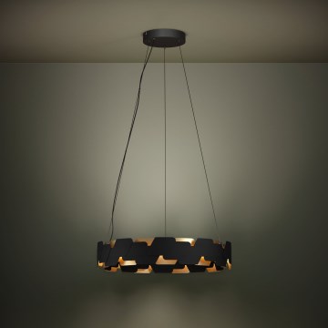 Eglo - LED Prigušivi luster na sajli LED/72W/230V 3000K crno/zlatna