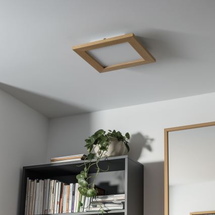 Eglo - LED Prigušivi nadgradni panel SALOBRENA 2 WOOD LED/16W/230V 4000K 34x34 cm braon