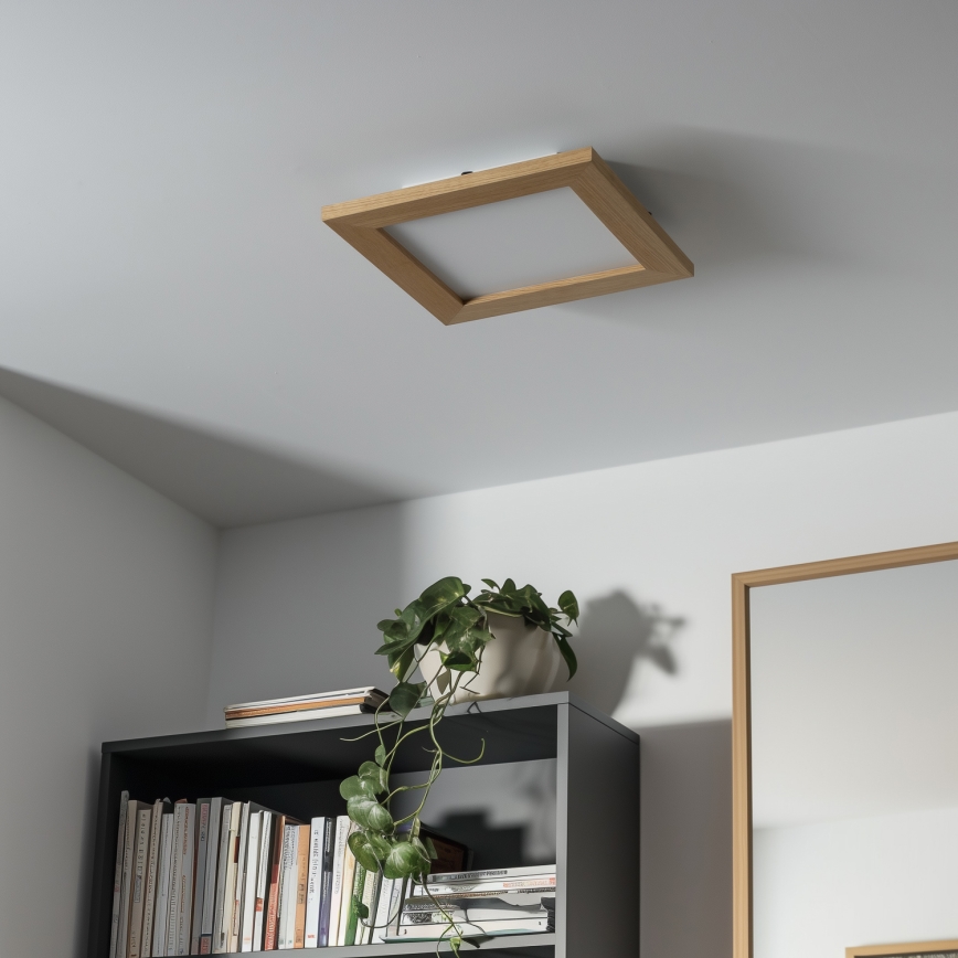 Eglo - LED Prigušivi nadgradni panel SALOBRENA 2 WOOD LED/16W/230V 4000K 34x34 cm braon