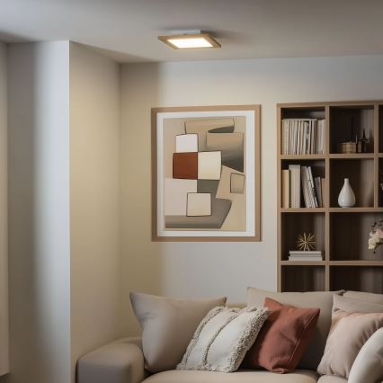 Eglo - LED Prigušivi nadgradni panel SALOBRENA 2 WOOD LED/16W/230V 4000K 34x34 cm braon