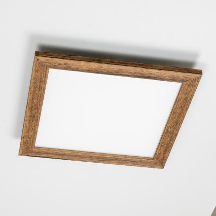 Eglo - LED Prigušivi nadgradni panel SALOBRENA 2 WOOD LED/25W/230V 4000K 49,5x49,5 cm braon