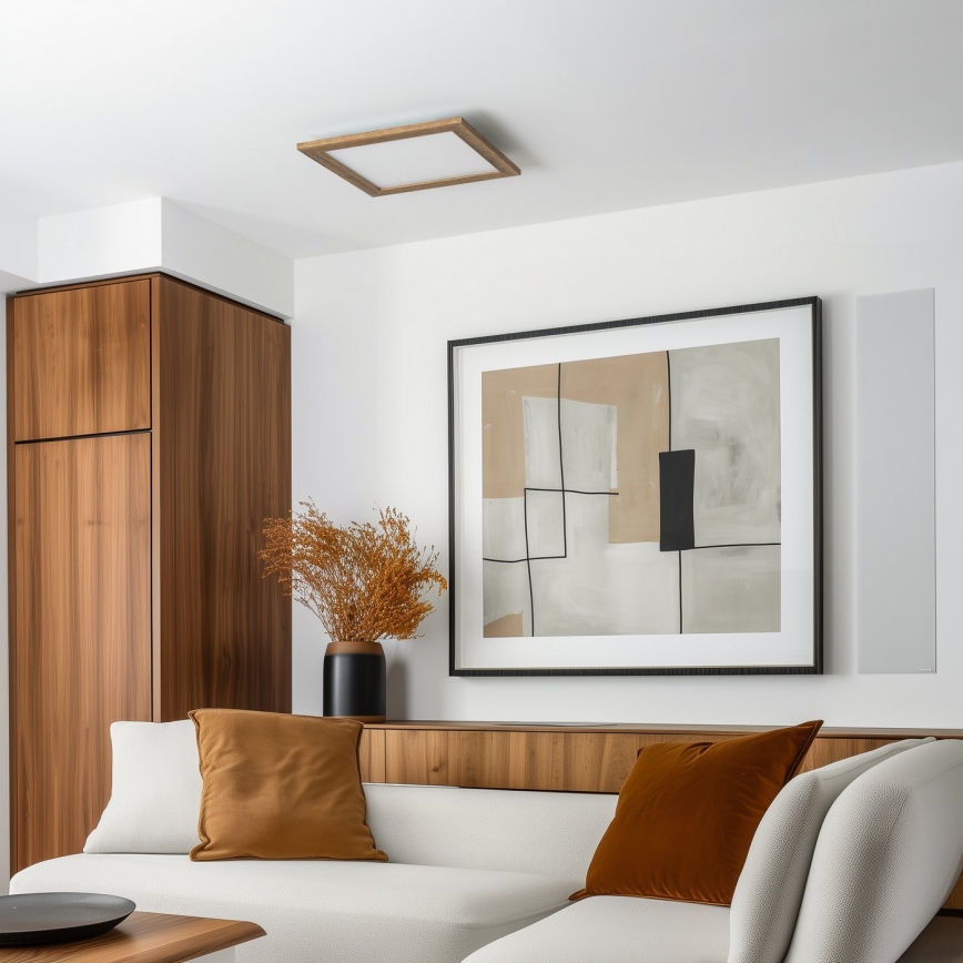 Eglo - LED Prigušivi nadgradni panel SALOBRENA 2 WOOD LED/25W/230V 4000K 49,5x49,5 cm braon