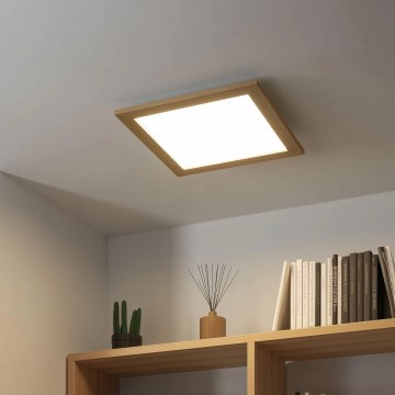 Eglo - LED Prigušivi nadgradni panel SALOBRENA 2 WOOD LED/25W/230V 4000K 49,5x49,5 cm braon
