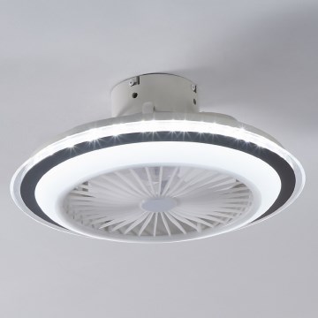 Eglo - LED Prigušivi plafonski ventilator LED/25,5W/230V bela/sivo 2700-6500K + Daljinski upravljač
