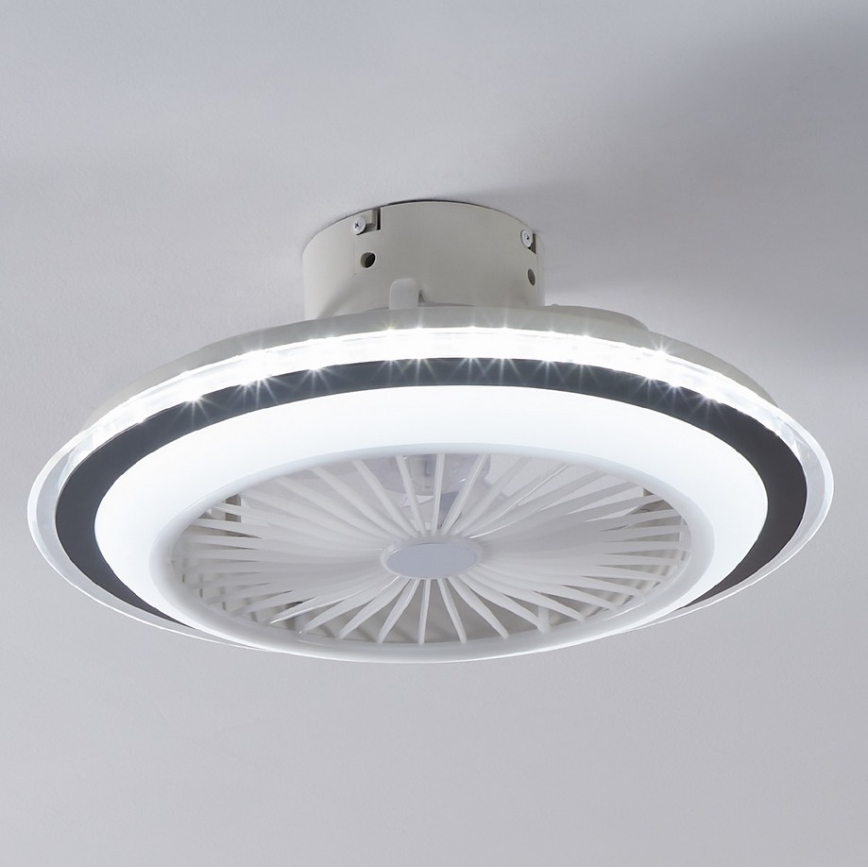 Eglo - LED Prigušivi plafonski ventilator LED/25,5W/230V bela/sivo 2700-6500K + Daljinski upravljač