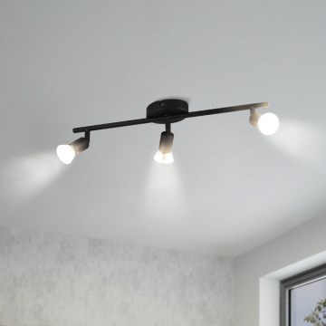 Eglo - LED Reflektorska lampa 3xGU10/2,8W/230V 3000K crno