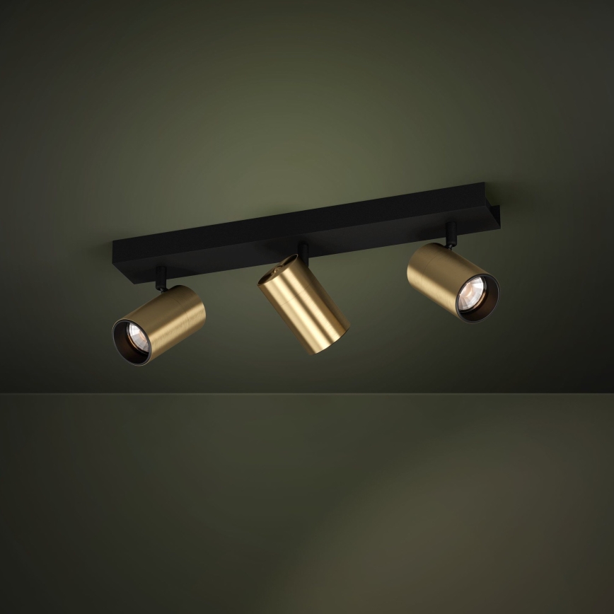 Eglo - LED Reflektorska lampa 3xGU10/4,5W/230V 3000K crno/zlatna