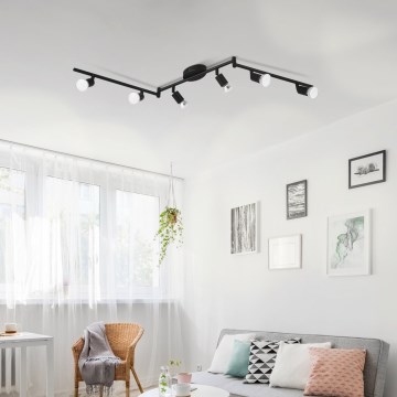 Eglo - LED Reflektorska lampa 6xGU10/2,8W/230V 3000K crno