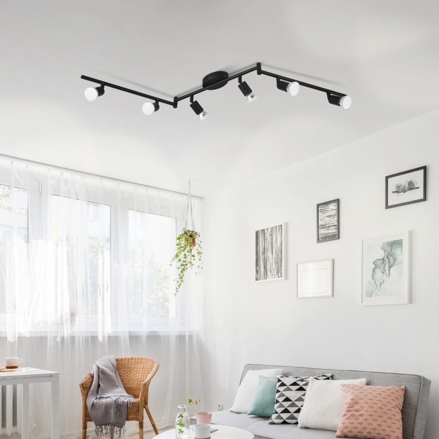 Eglo - LED Reflektorska lampa 6xGU10/2,8W/230V 3000K crno