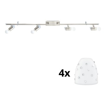Eglo - LED Reflektorska lampa MY CHOICE 4xE14/4W/230V  krom/bela