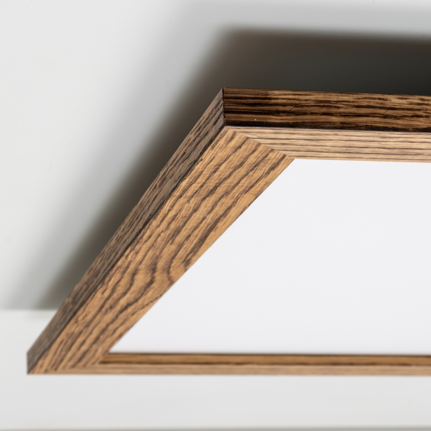 Eglo - LED RGB Prigušivi nadgradni panel SALOBRENA-C WOOD LED/30,5W/230V 2700-6500K 64x64 cm braon + Daljinski upravljač