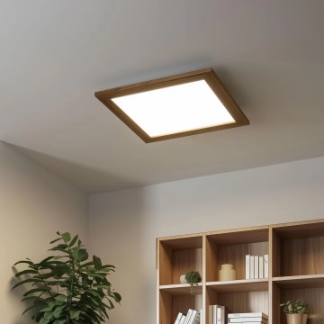Eglo - LED RGB Prigušivi nadgradni panel SALOBRENA-C WOOD LED/24W/230V 2700-6500K 49,5x49,5 cm braon + Daljinski upravljač