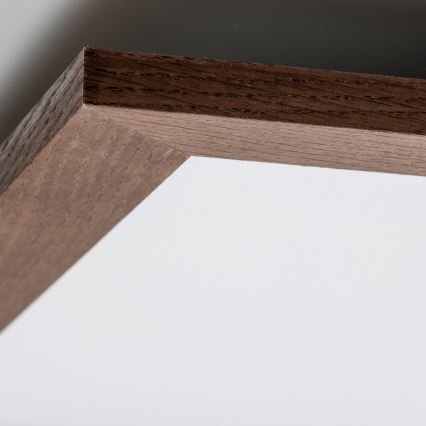 Eglo - LED RGB Prigušivi nadgradni panel SALOBRENA-C WOOD LED/30,5W/230V 2700-6500K 64x64 cm tamno braon + Daljinski upravljač