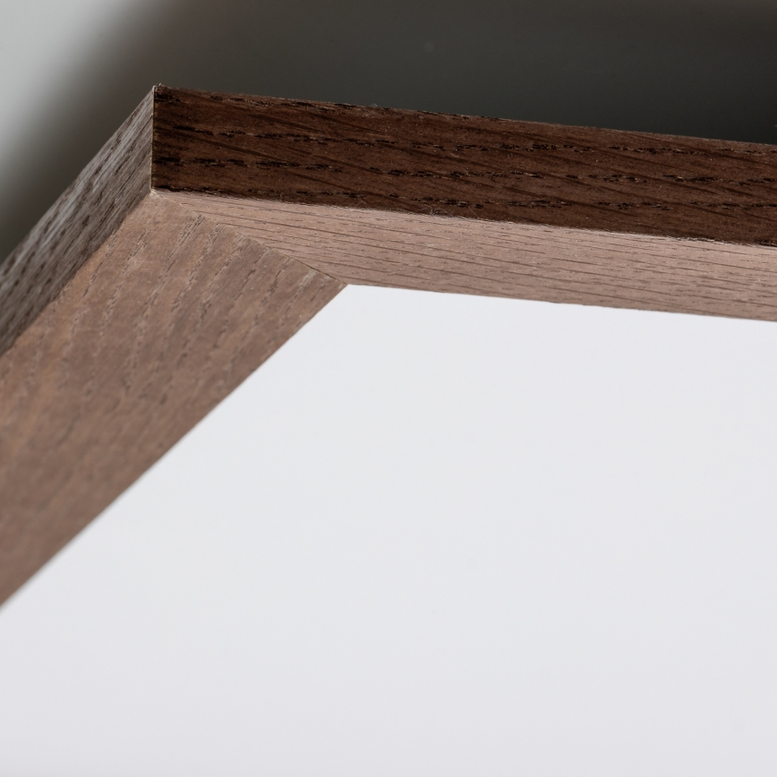 Eglo - LED RGB Prigušivi nadgradni panel SALOBRENA-C WOOD LED/30,5W/230V 2700-6500K 64x64 cm tamno braon + Daljinski upravljač