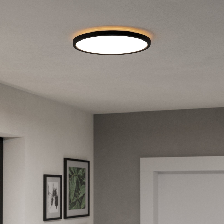 Eglo - LED RGBW Prigušiva plafonjera za kupatilo LED/13,9W/230V 2700-6500K pr. 30 cm IP44 crno ZigBee