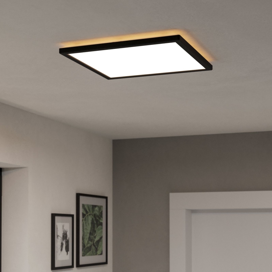 Eglo - LED RGBW Prigušiva plafonjera za kupatilo LED/17,6W/230V 2700-6500K 39x39 cm IP44 crno ZigBee