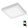 Eglo - LED RGBW prigušiva stropna svetiljka FUEVA-C LED/15,6W/230V Bluetooth 22,5x22,5 cm