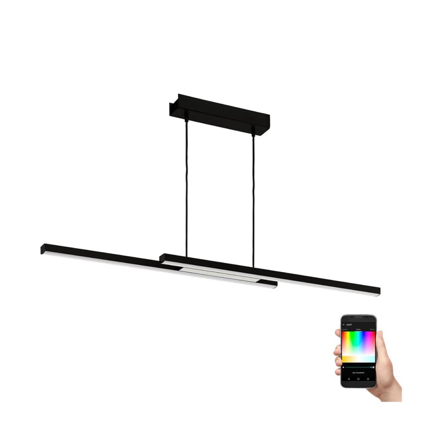Eglo - LED RGBW prigušiva viseći luster na sajli, LED/32W/230V, crni, ZigBee