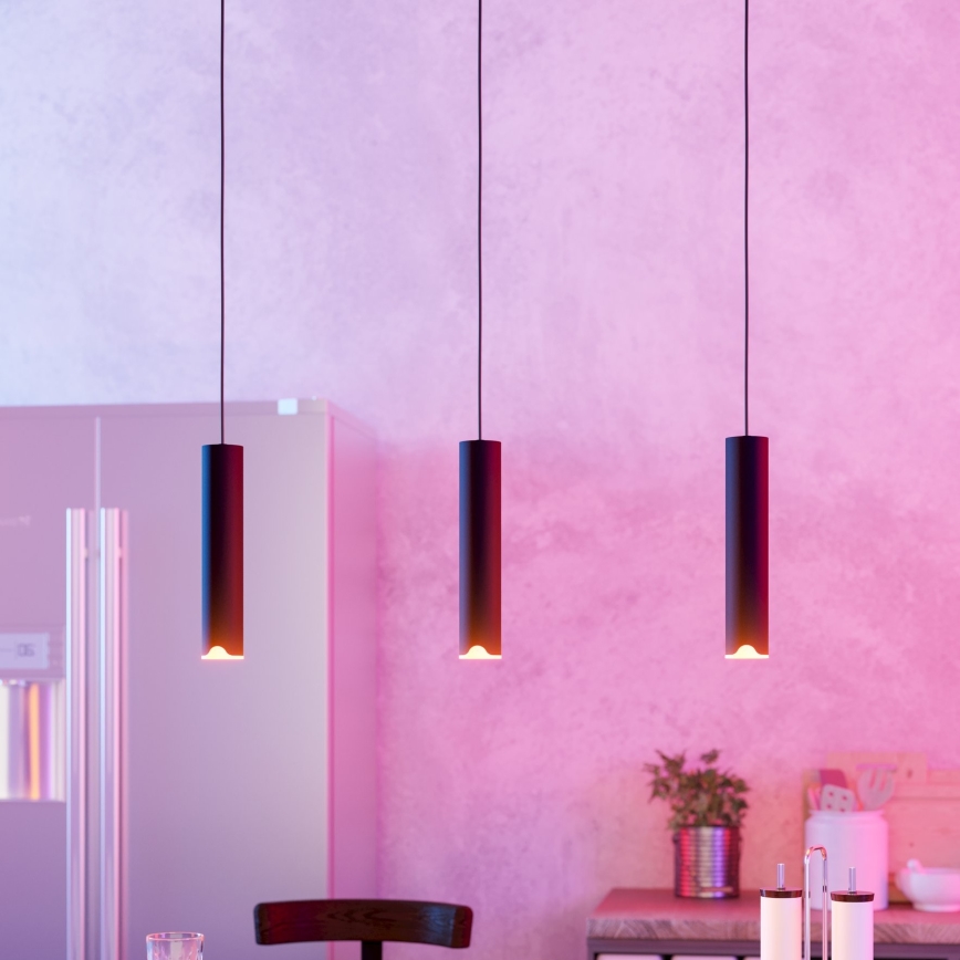 Eglo - LED RGBW Prigušivi luster na sajli 3xLED/3,7W/230V 2700-6500K crno