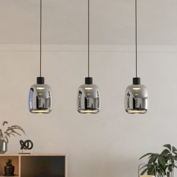 Eglo - LED RGBW Prigušivi luster na sajli 3xLED/3,7W/230V 2700-6500K sivo