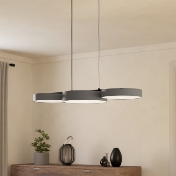 Eglo - LED RGBW Prigušivi luster na sajli 3xLED/7,5W/230V 2700-6500K sivo