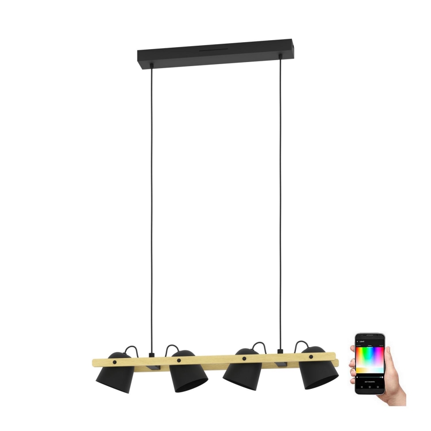 Eglo - LED RGBW Prigušivi luster na sajli 4xLED/3,7W/230V 2700-6500K