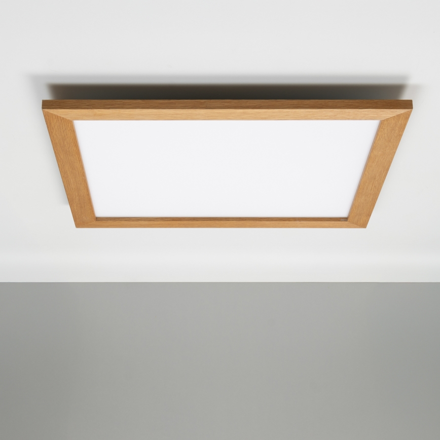 Eglo - LED RGBW Prigušivi nadgradni panel SALOBRENA-C WOOD LED/30,5W/230V 2700-6500K 64x64 cm braon + Daljinski upravljač