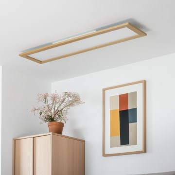 Eglo - LED RGBW Prigušivi nadgradni/ugradbeni panel SALOBRENA-C WOOD LED/34W/230V 2700-6500K 34x124 cm braon + Daljinski upravljač
