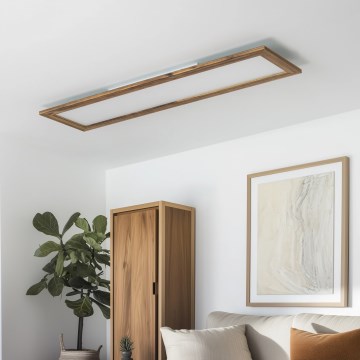 Eglo - LED RGBW Prigušivi panel SALOBRENA-C WOOD LED/31W/230V 2700-6500K 34x124 cm braon + Daljinski upravljač