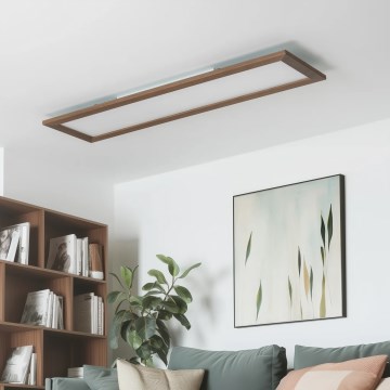 Eglo - LED RGBW Prigušivi panel SALOBRENA-C WOOD LED/31W/230V 2700-6500K 34x124 cm tamno braon + Daljinski upravljač