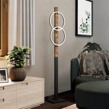 Eglo - LED stojeća lampa 2xLED/12W/230V 3000K braon/crna