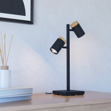 Eglo - LED stona lampa 2xGU10/4,5W/230V 3000K crna/smeđa