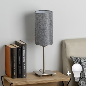 Eglo - LED stona lampa TUNJA 1xE27/60W/230V 26,5 cm mat hrom/siva