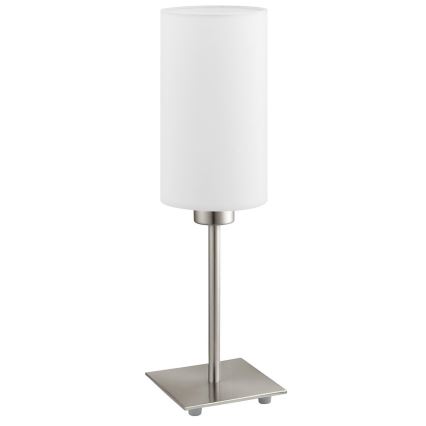 Eglo - LED  Stona lampa TUNJA 1xE27/60W/230V 26,5 cm mat krom/bela
