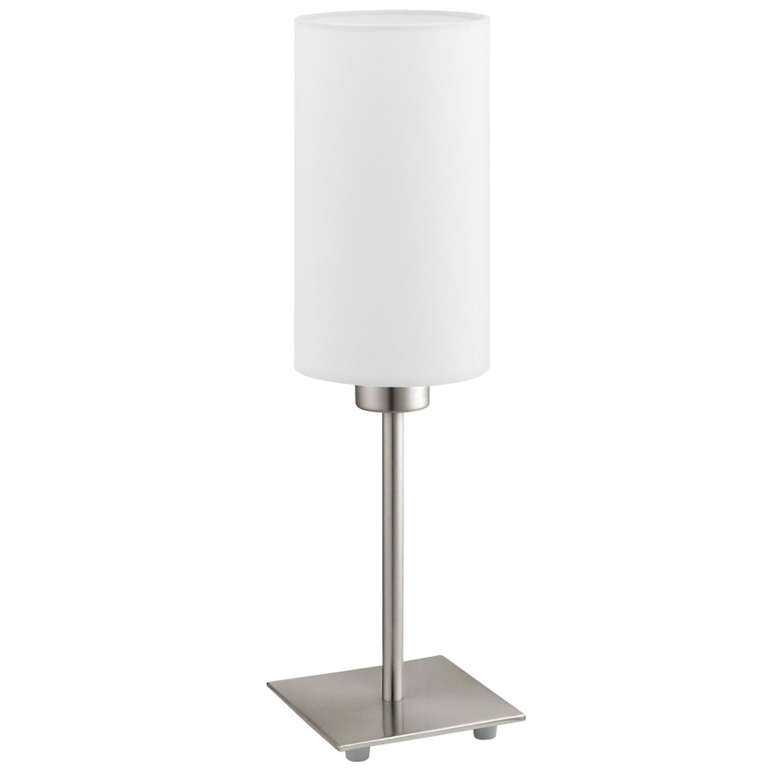 Eglo - LED  Stona lampa TUNJA 1xE27/60W/230V 26,5 cm mat krom/bela